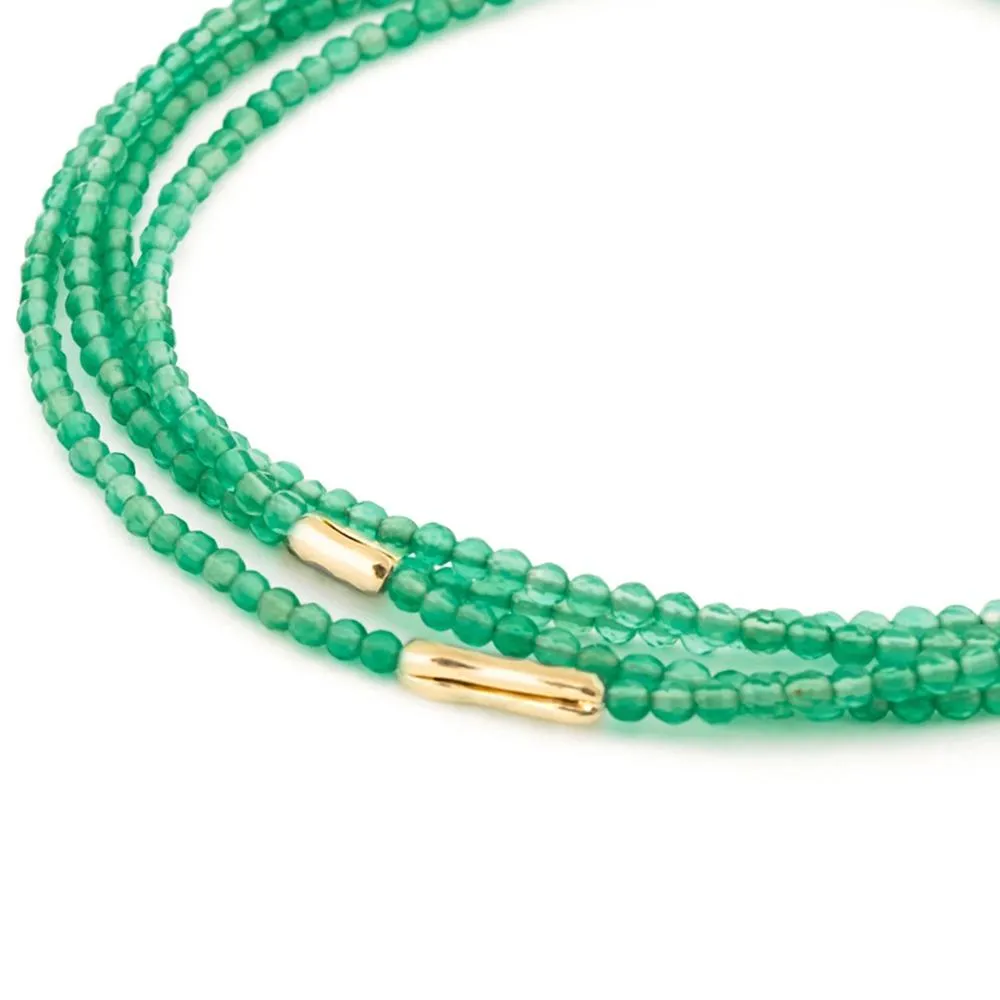 Five Gold Accent Gemstone Wrap , 18K Yellow Gold
