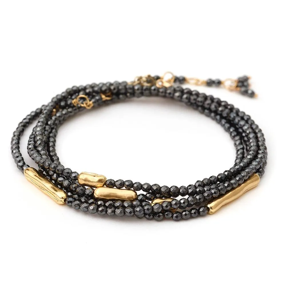 Five Gold Accent Gemstone Wrap , 18K Yellow Gold