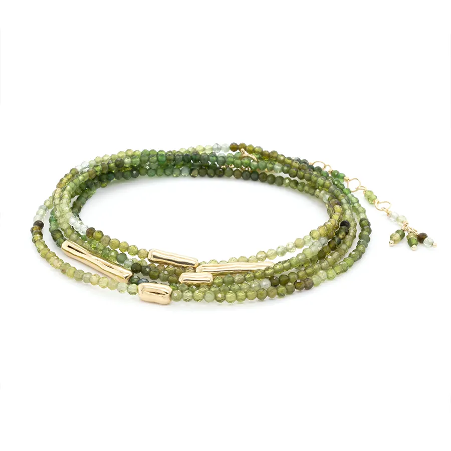 Five Gold Accent Gemstone Wrap , 18K Yellow Gold