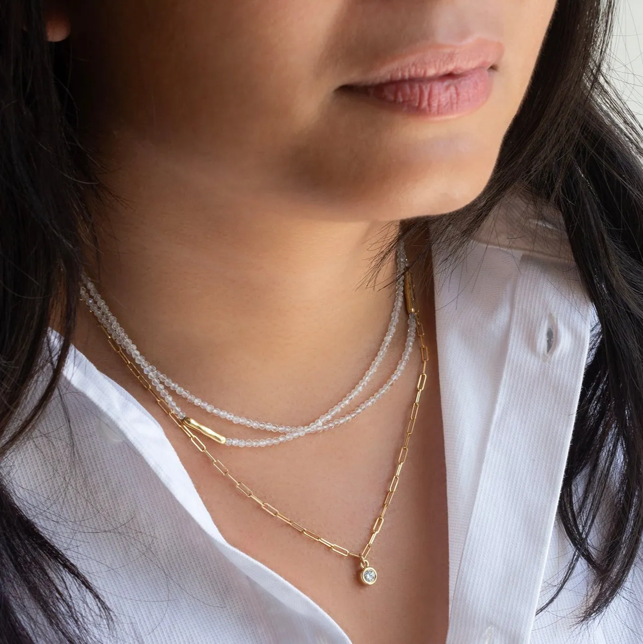 Five Gold Accent Gemstone Wrap , 18K Yellow Gold