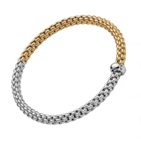 Fope 18K White and Yellow Gold Solo Collection Diamond Bracelet, Medium Size