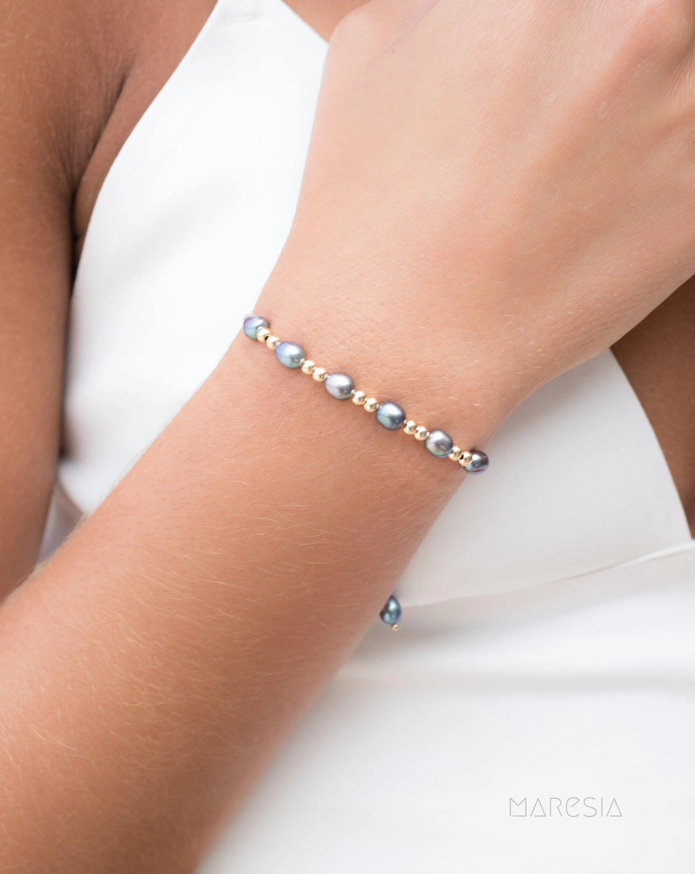Fresh Water Peacock Pearl Bracelet ~ Gold Filled or Sterling Silver 925 ~ MB009