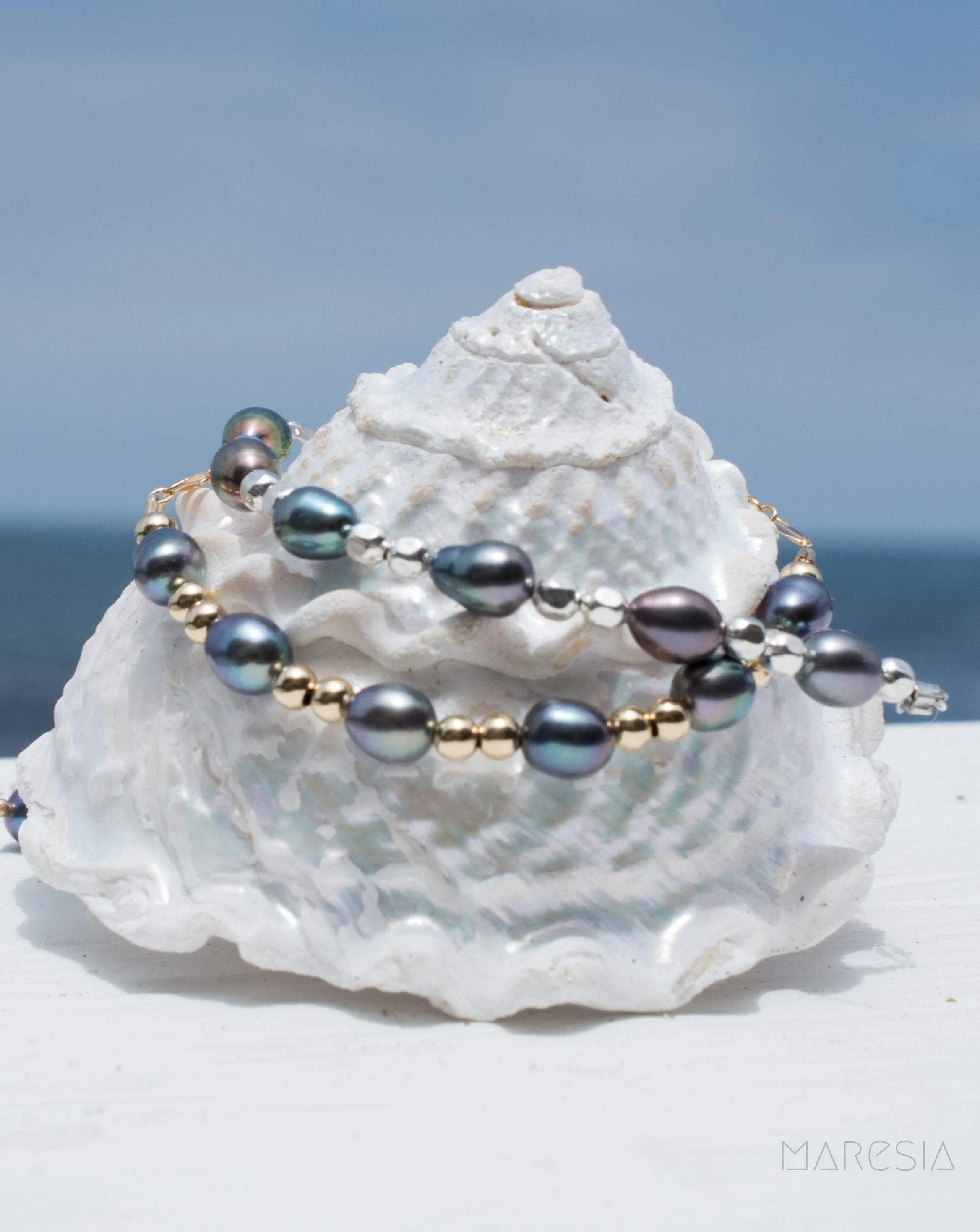 Fresh Water Peacock Pearl Bracelet ~ Gold Filled or Sterling Silver 925 ~ MB009