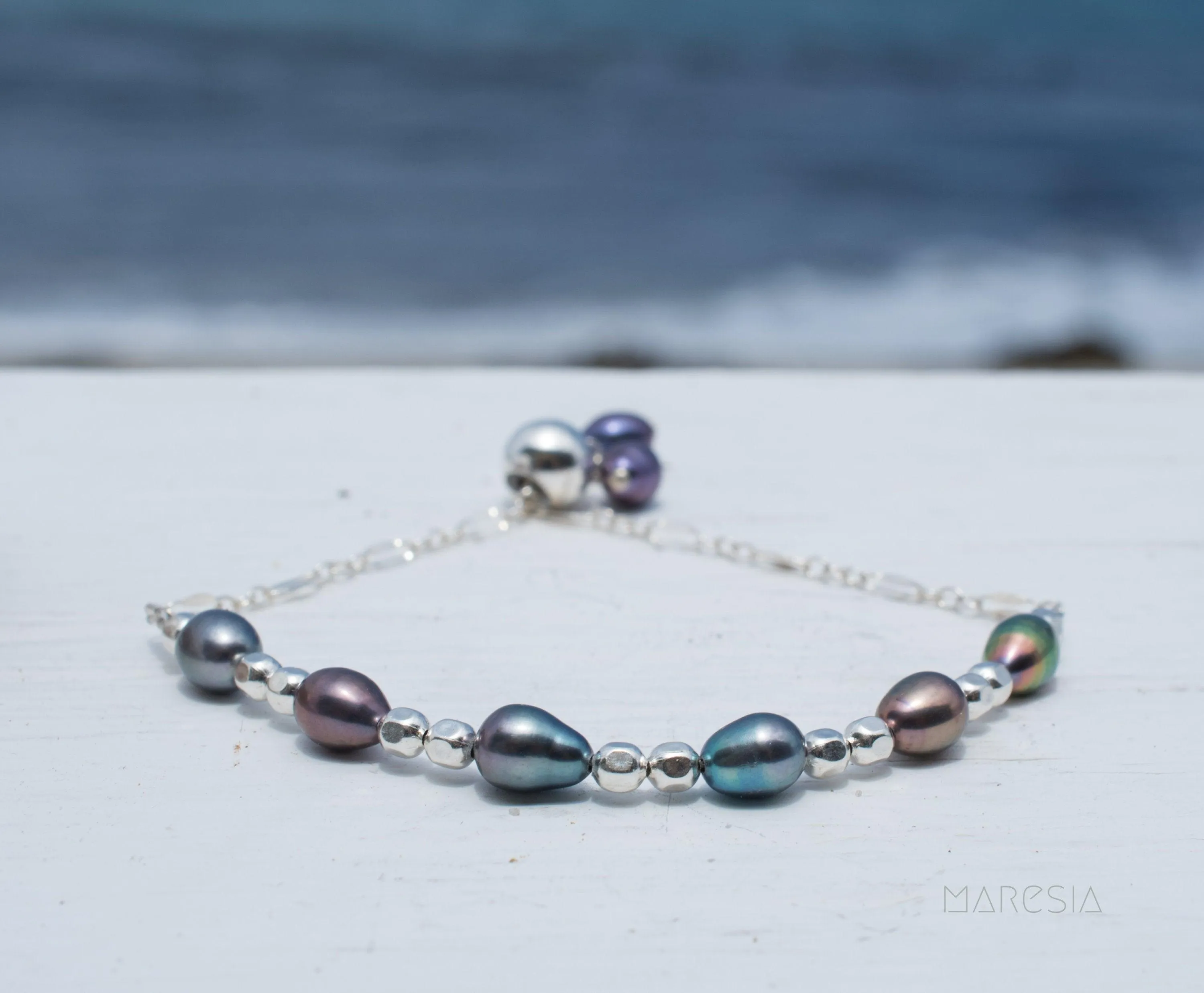 Fresh Water Peacock Pearl Bracelet ~ Gold Filled or Sterling Silver 925 ~ MB009