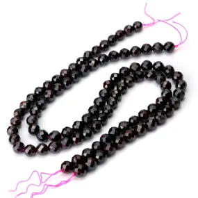 Garnet 8mm Faceted Rounds Strand