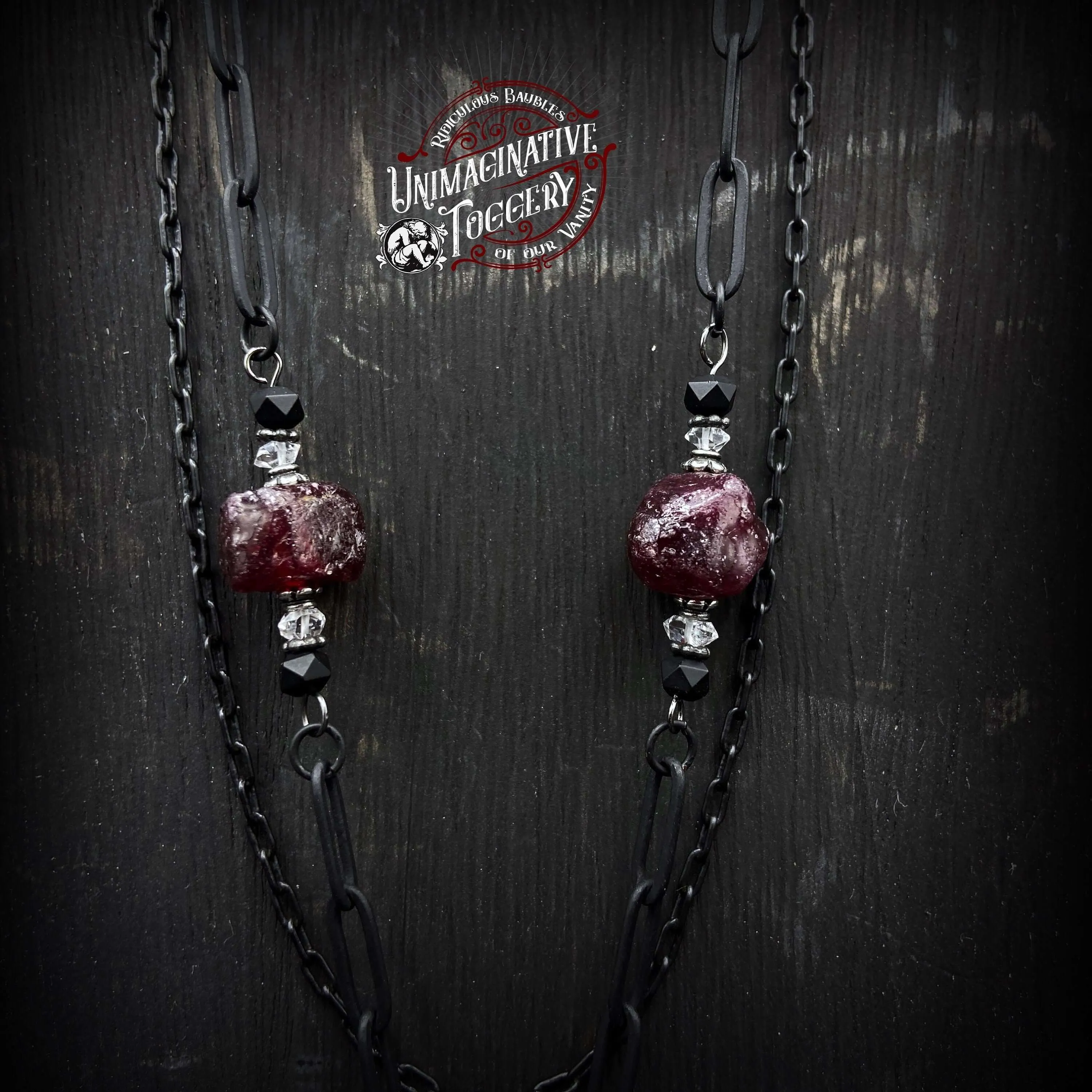 Garnet Moon Snake necklace