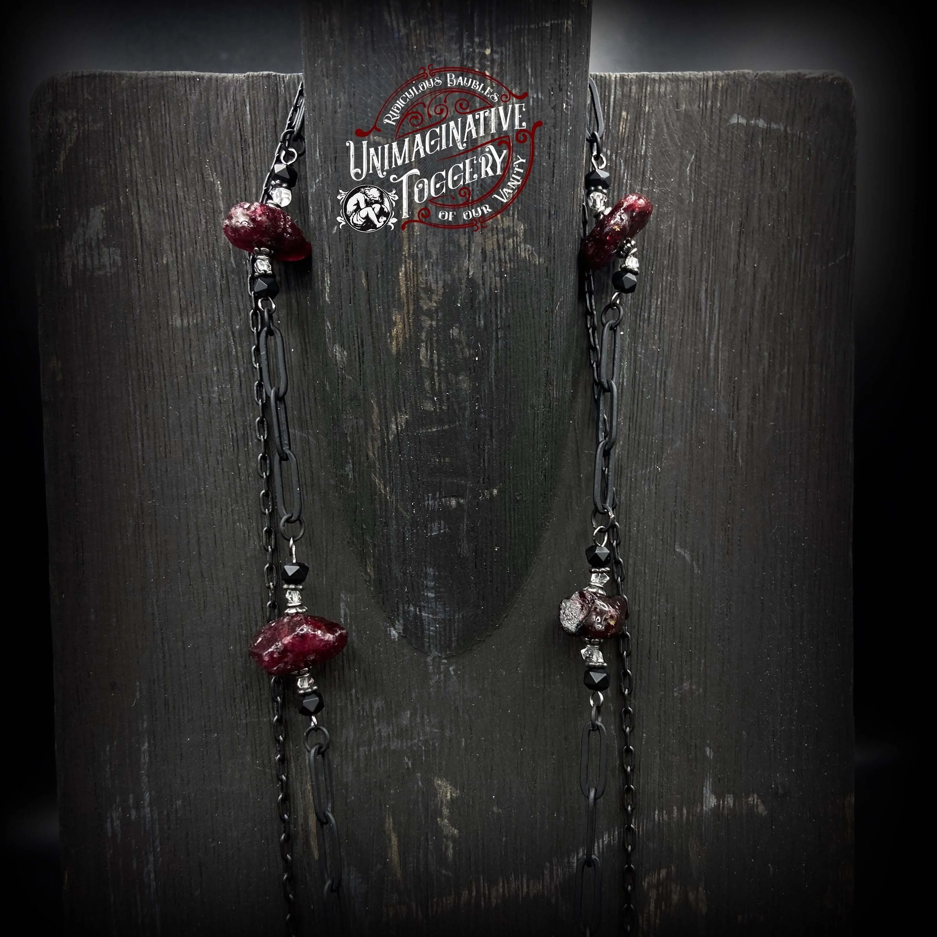 Garnet Moon Snake necklace