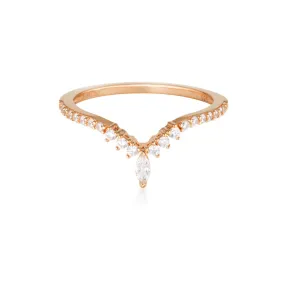 Georgini Rock Star Tiara Rose Gold Ring - 7