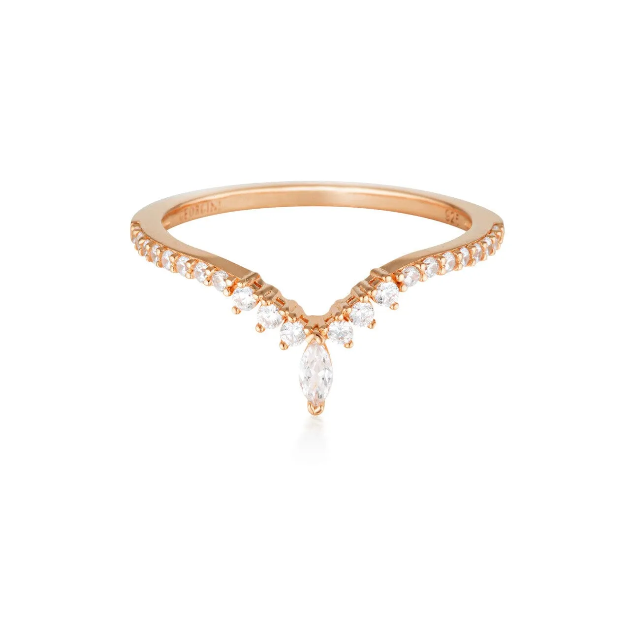 Georgini Rock Star Tiara Rose Gold Ring - 7