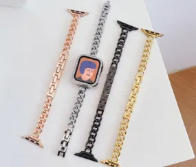 Gold Apple Watch Band, 38mm 40mm,42mm, 44mm, Chain IWatch Band, Stainless Steel Iwatch Band, Luxury Strap, Women Bracelet