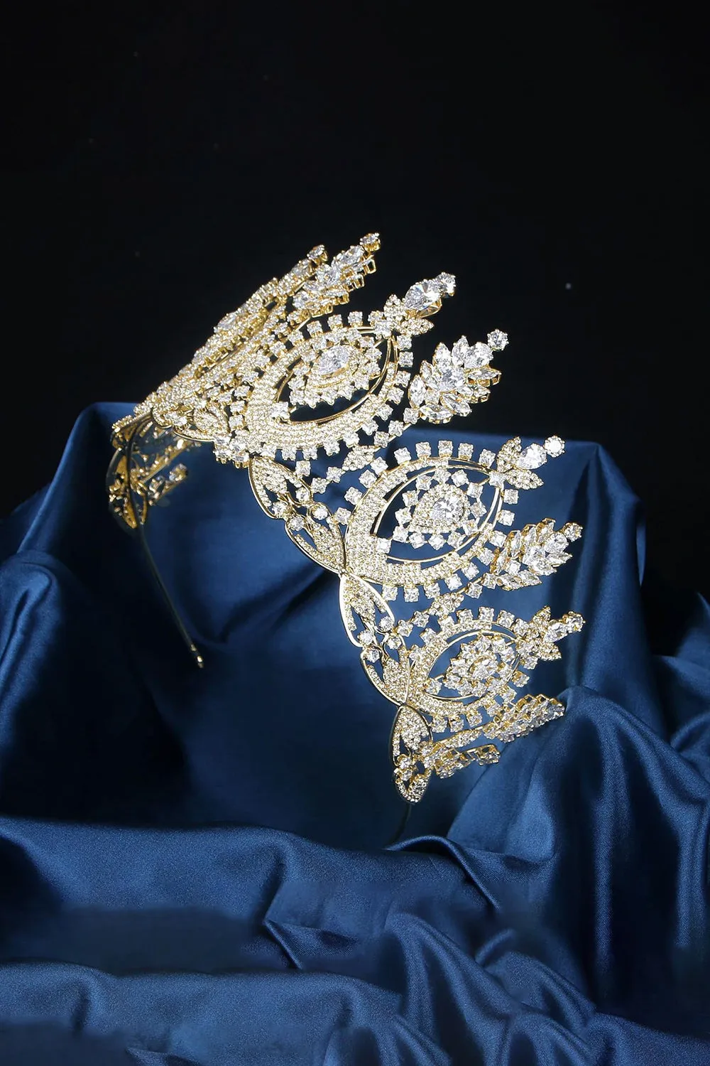 Gold Large Cubic Zirconia Crowns