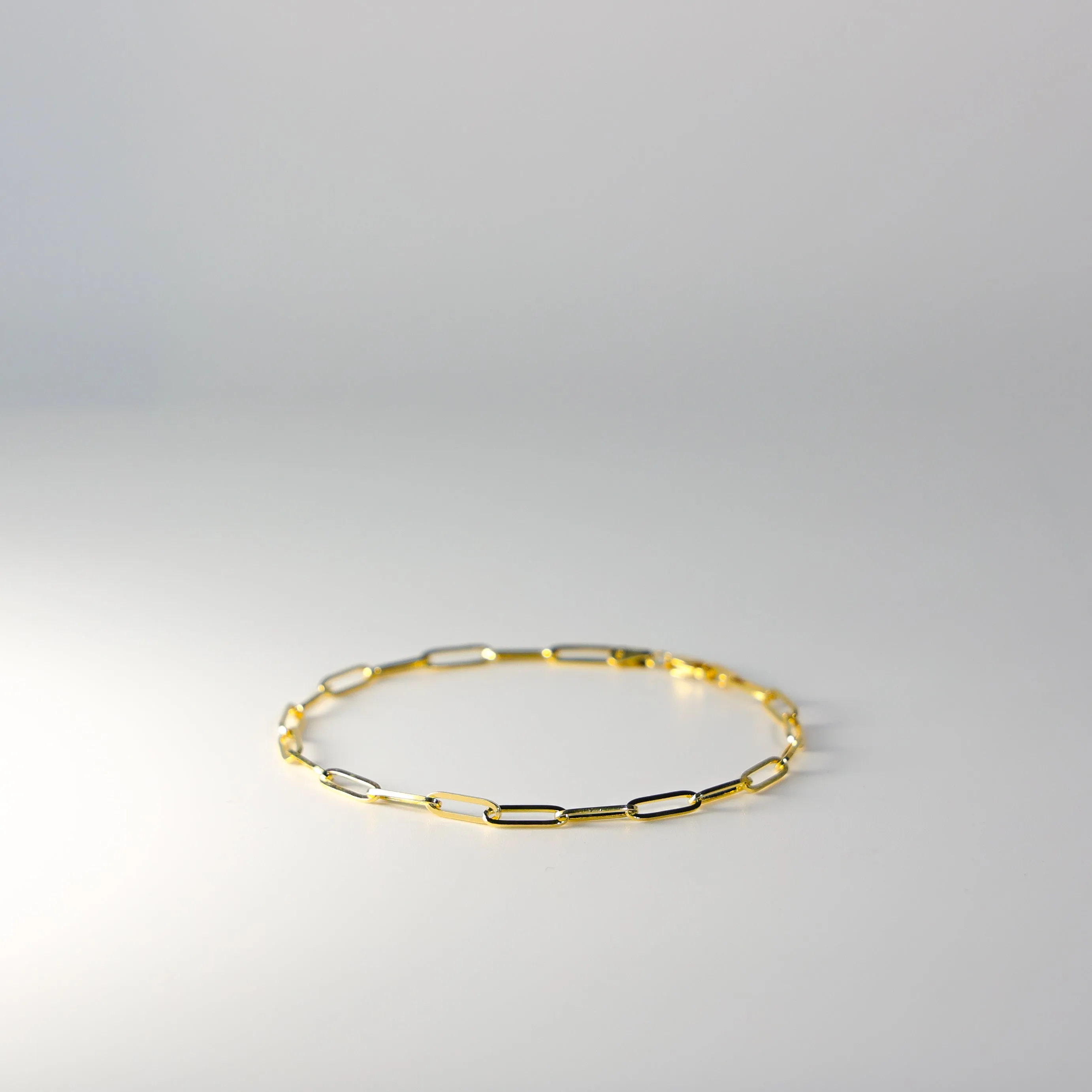 Gold Paperclip link Bracelet 3MM Model-CH0579