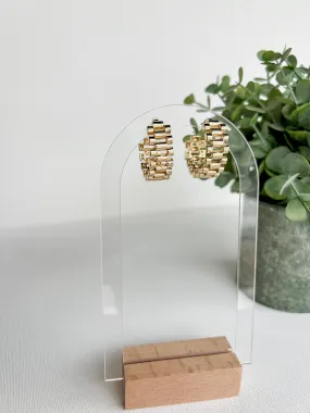 Gold Watch Chain Earrings