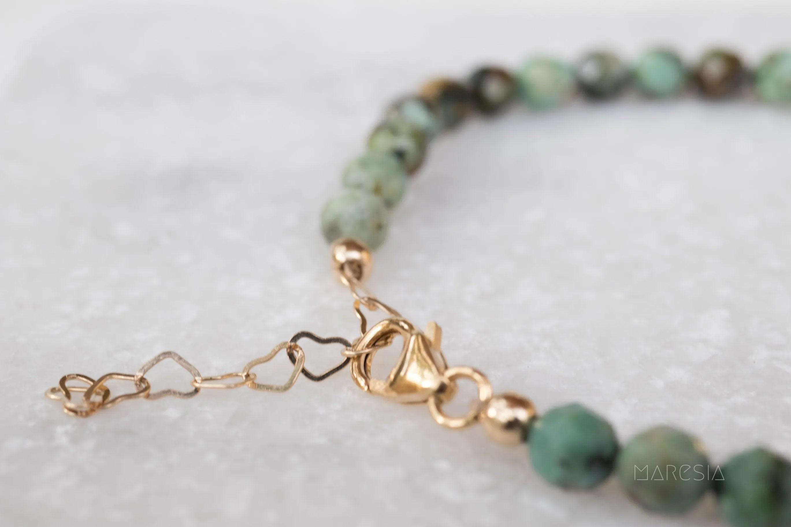 Green Jasper Bracelet ~ Gold Filled or Sterling Silver 925 ~ MB002