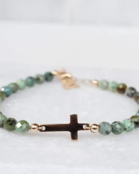 Green Jasper Bracelet ~ Gold Filled or Sterling Silver 925 ~ MB002