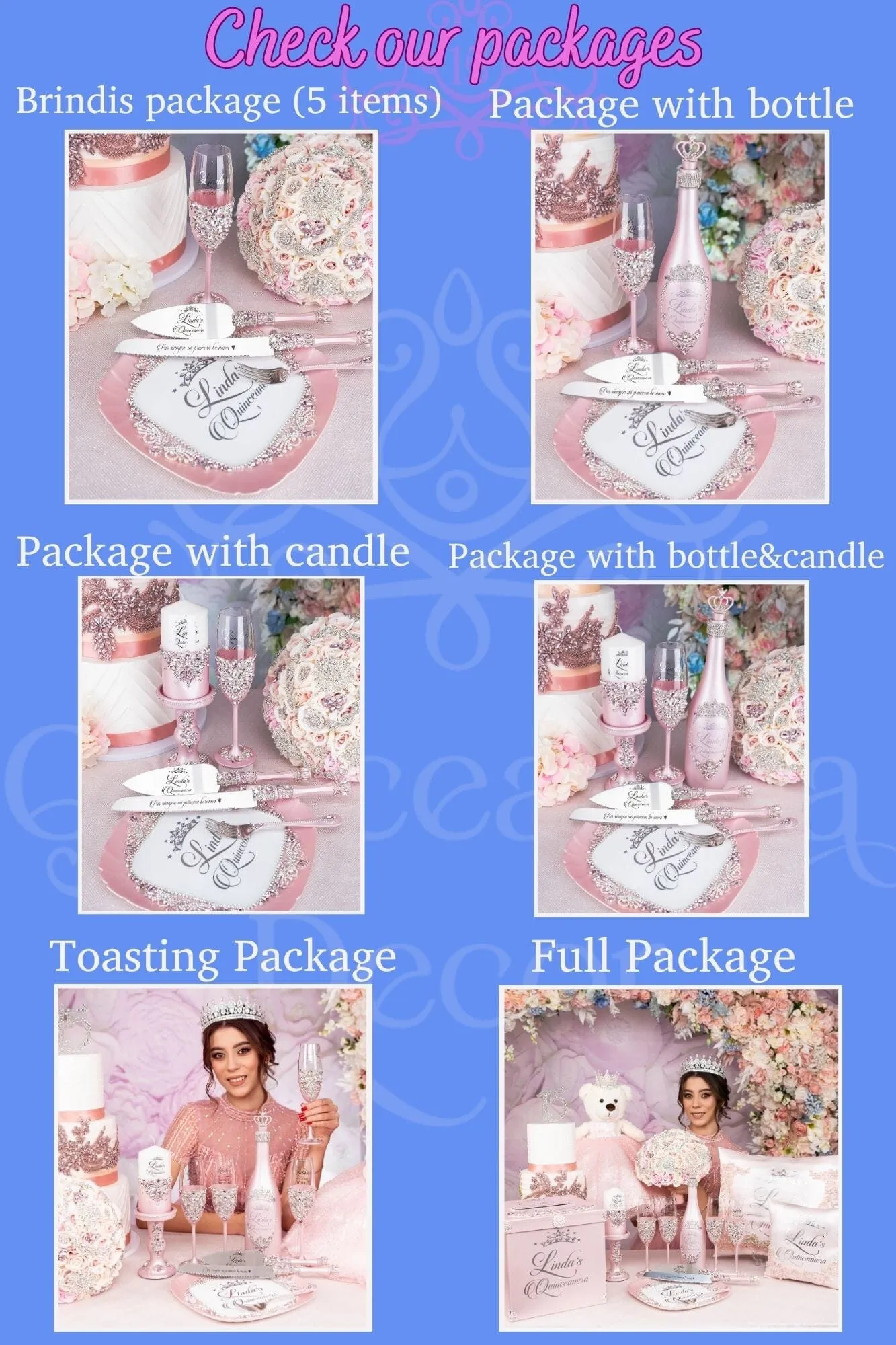 Green Quinceanera pillows set and Kitty