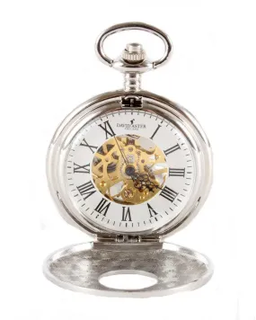 Half Hunter Mechanical Pocket Watch - Silver / Gold