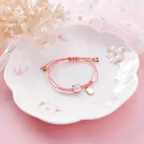 Hand Crafted Lucky Cat Knotted Bracelet
