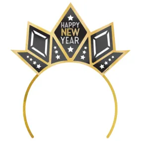 Happy New Year Tiara Black, Silver & Gold Each