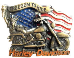 Harley Davidson Freedom to Ride Gold Belt Buckle