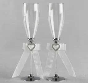 Heart Buckle Wedding Toasting Flutes