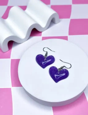HEART STOPPER EARRINGS - PURPLE