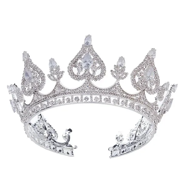 Hearts of Luxury Elegant Cubic Zirconia Crown - High-Quality Zircon