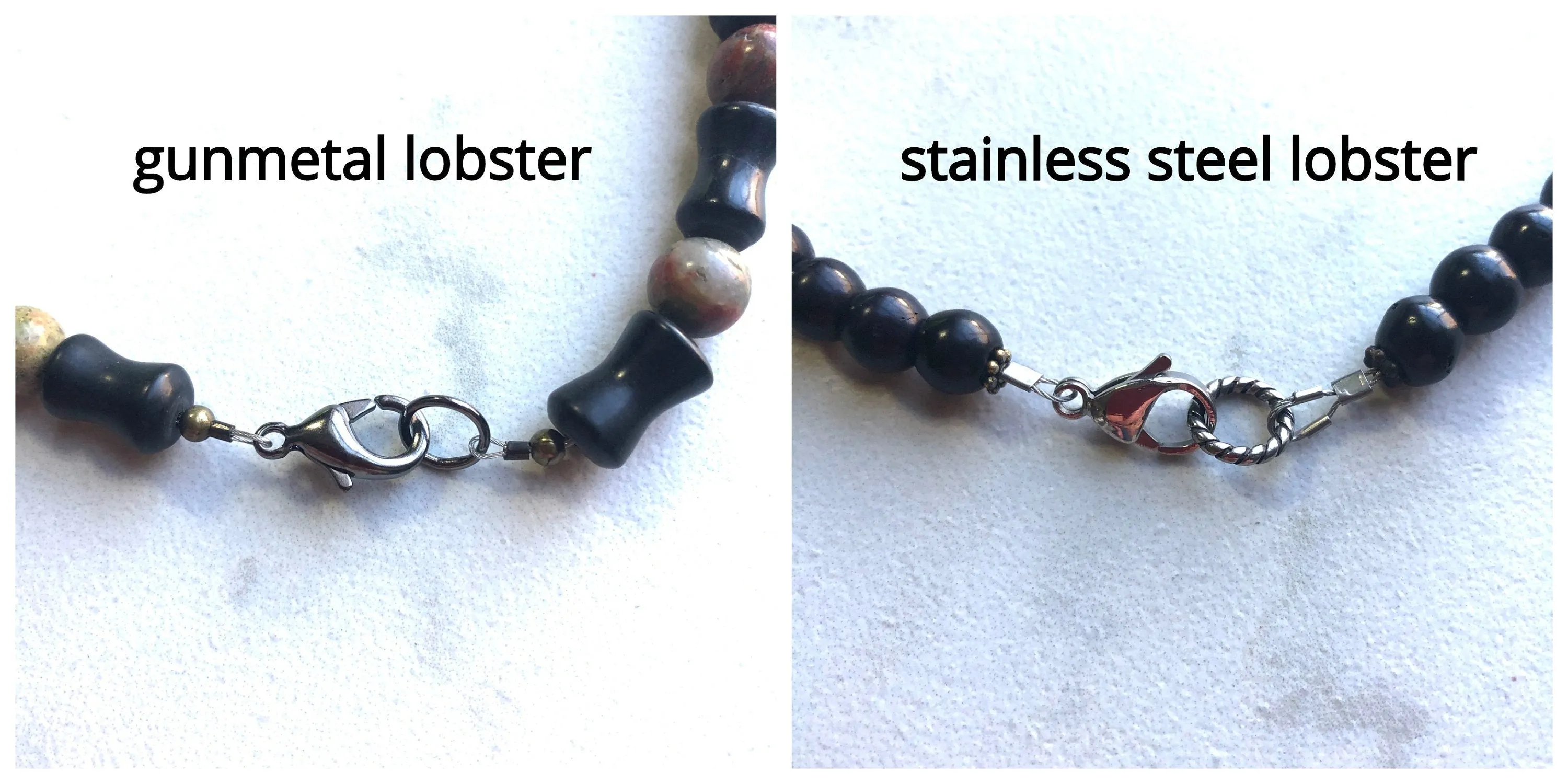 Hematite Gray Stone Mens Beaded Bracelet - Lewis