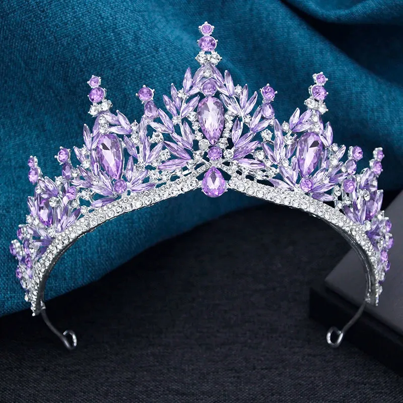 High Point Royal Queen Tiara Crowns Wedding Party Birthday  Jewelry Accessories