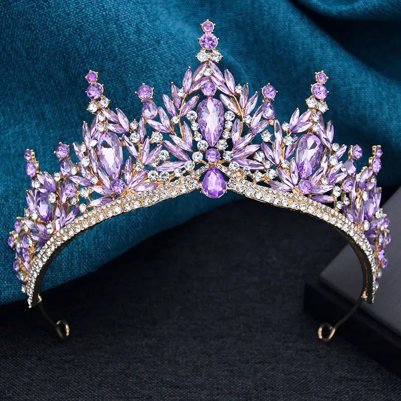 High Point Royal Queen Tiara Crowns Wedding Party Birthday  Jewelry Accessories