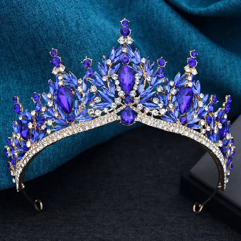 High Point Royal Queen Tiara Crowns Wedding Party Birthday  Jewelry Accessories
