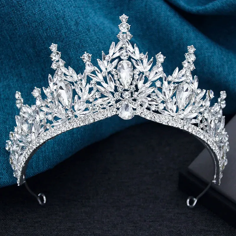 High Point Royal Queen Tiara Crowns Wedding Party Birthday  Jewelry Accessories