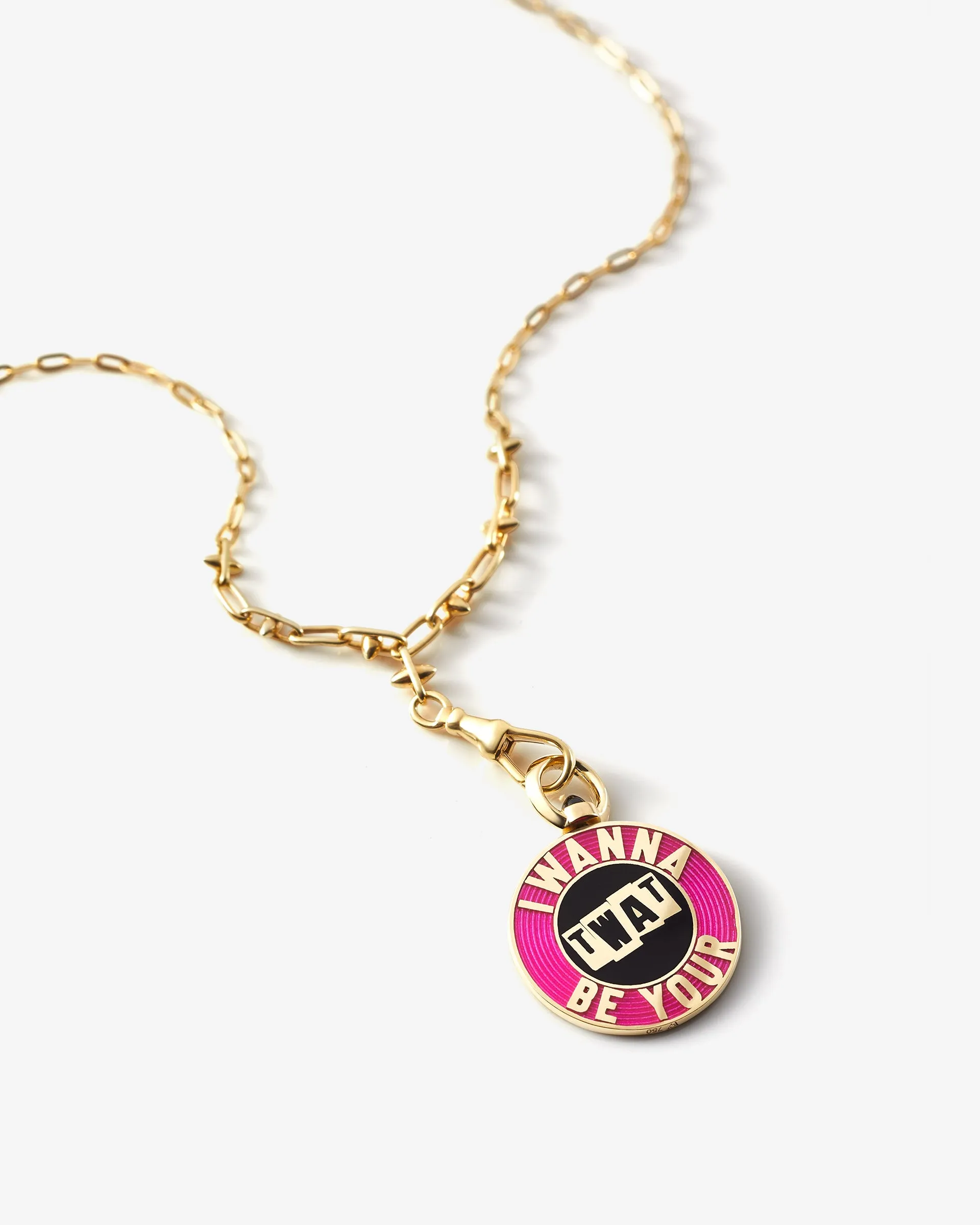 'I Wanna Be Your Twat' Gold Vinyl Pendant