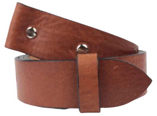 Interchangeable 1 Inch (25mm) Leather Belt Strap in Dark Tan Chicago Screws