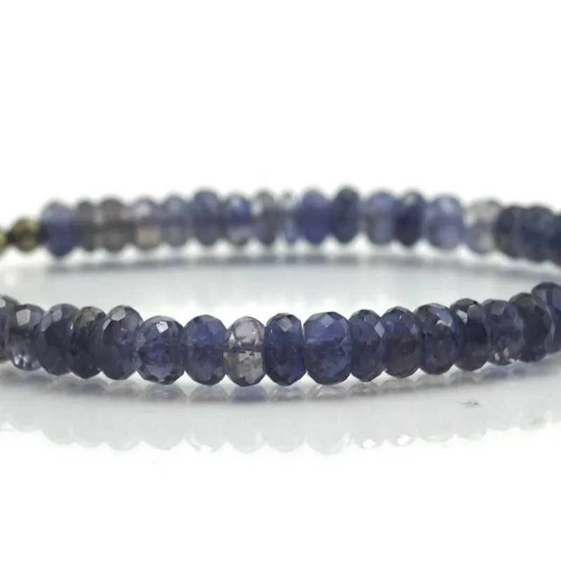 Iolite Faceted Bracelet with Sterling Silver Trigger Clasp