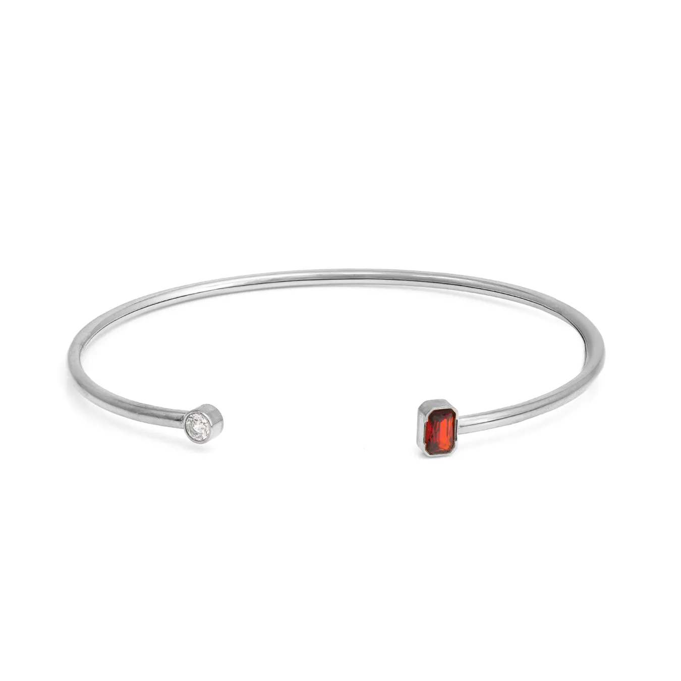 July Ruby Birthstone Gift Set - Silver