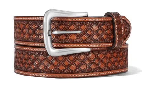 Justin Unisex Brown Saddle Creek Western Leather Belt C14104