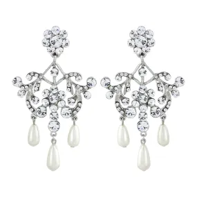 Kadence Pearl and Crystal Chandelier Earrings