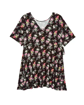 Kane Wrap Dress | Black / Pink