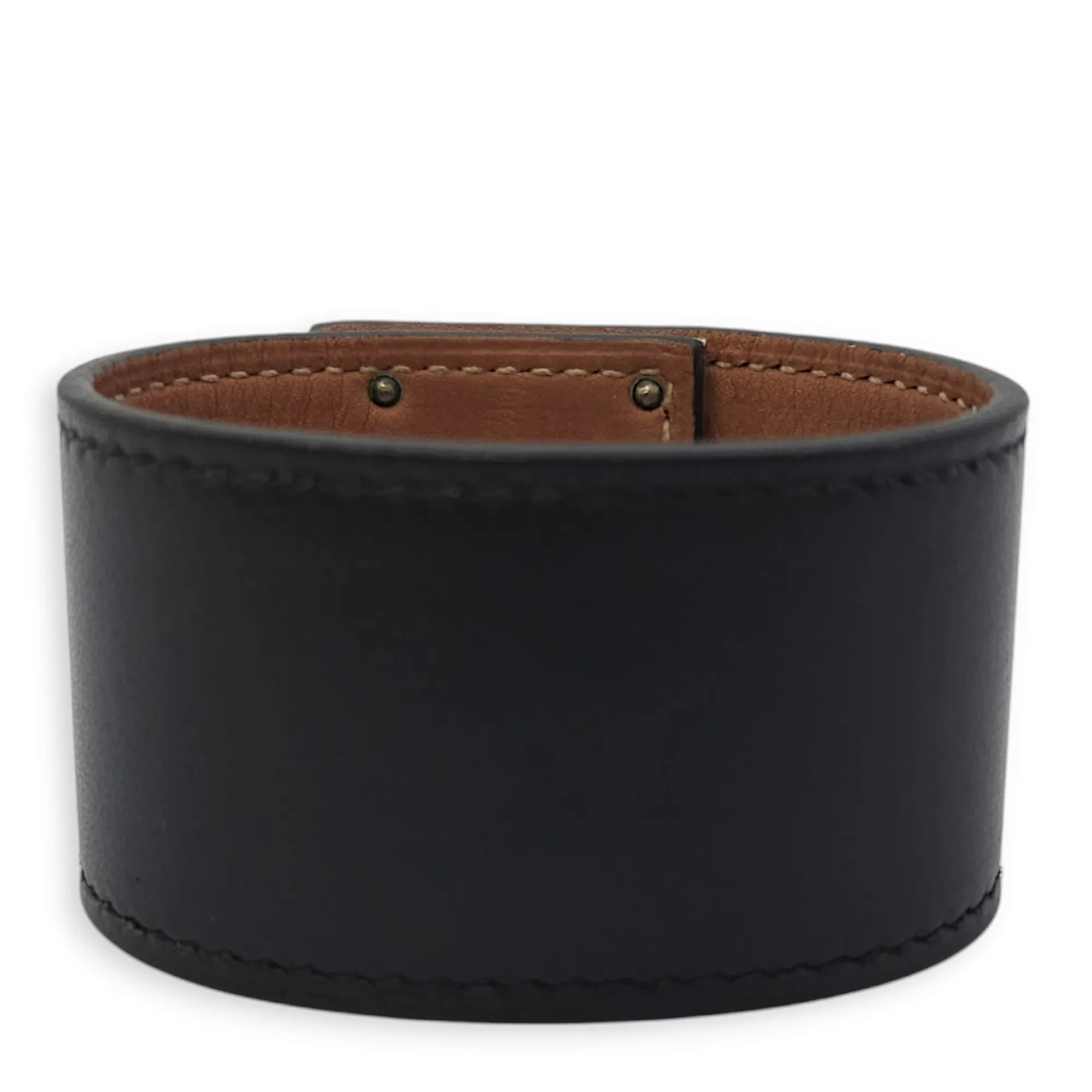 Kelly Dog Small Black Bracelet in Swift, Palladium hardware