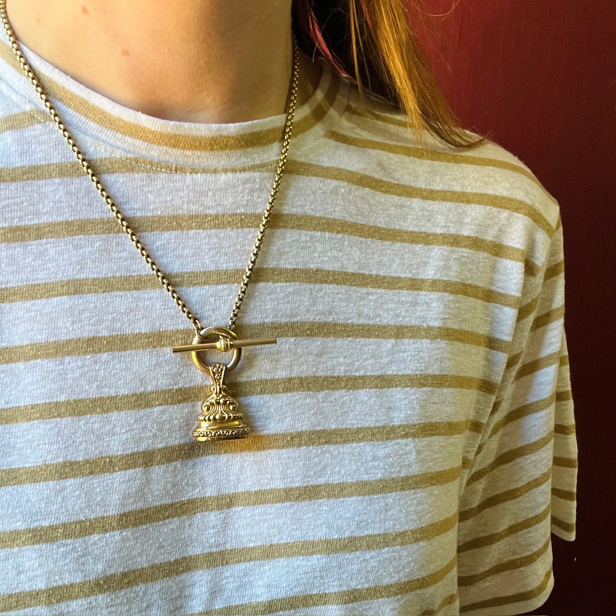 Lariat Necklace with T-Bar & Fob by Ancient Influences