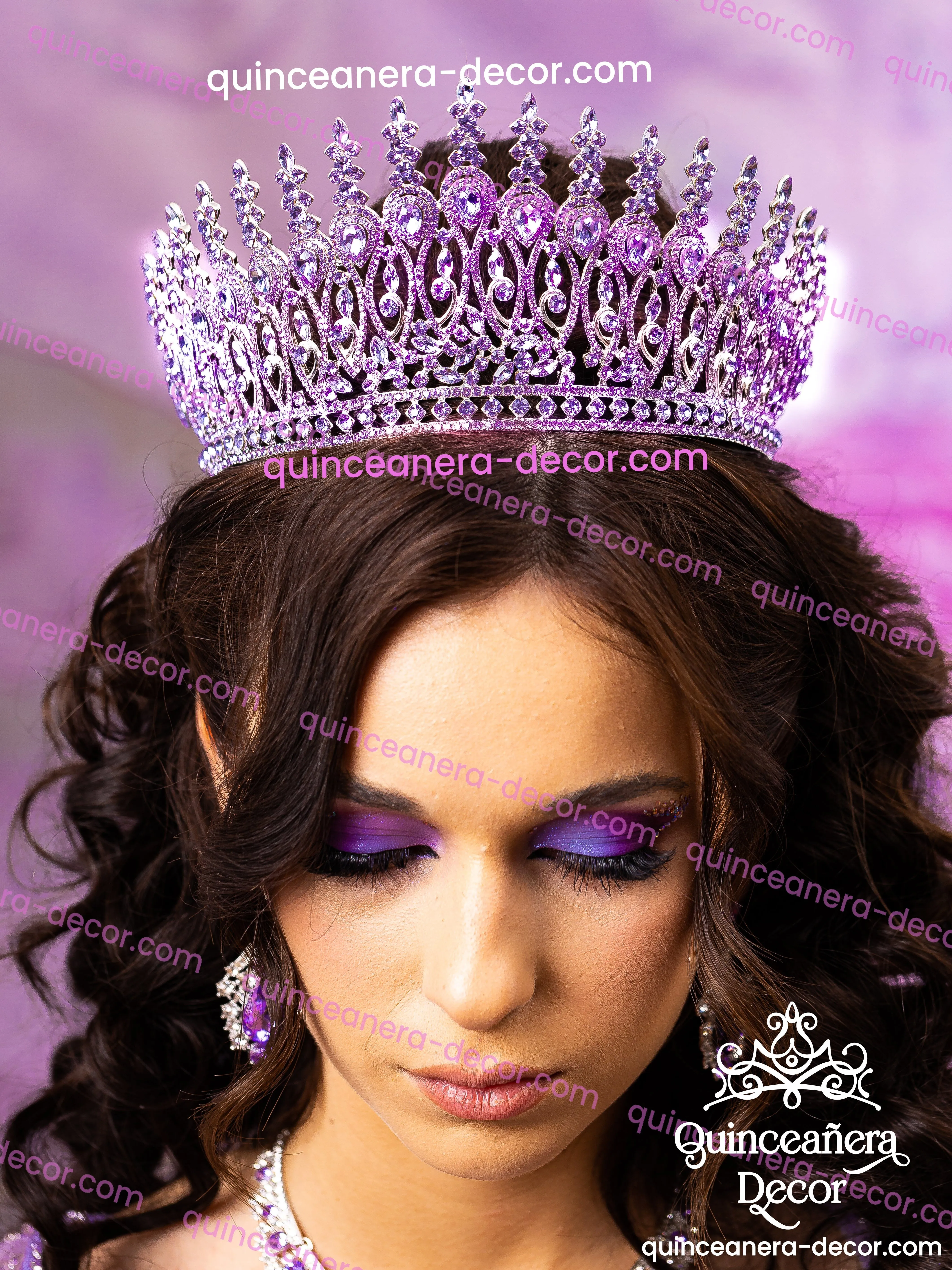 Lavender quinceanera tiara pillow