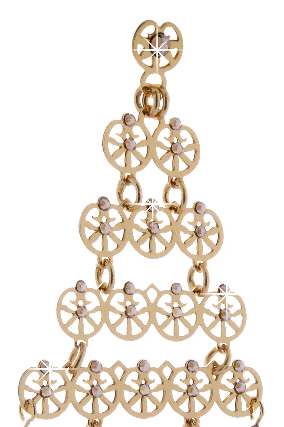 LK DESIGNS Gold Chandelier Earrings