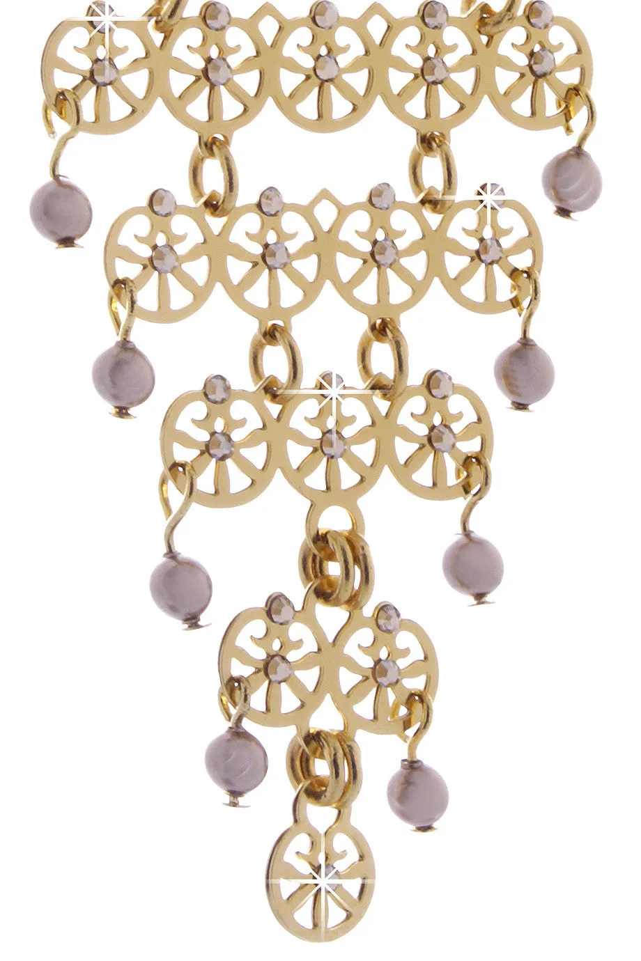 LK DESIGNS Gold Chandelier Earrings
