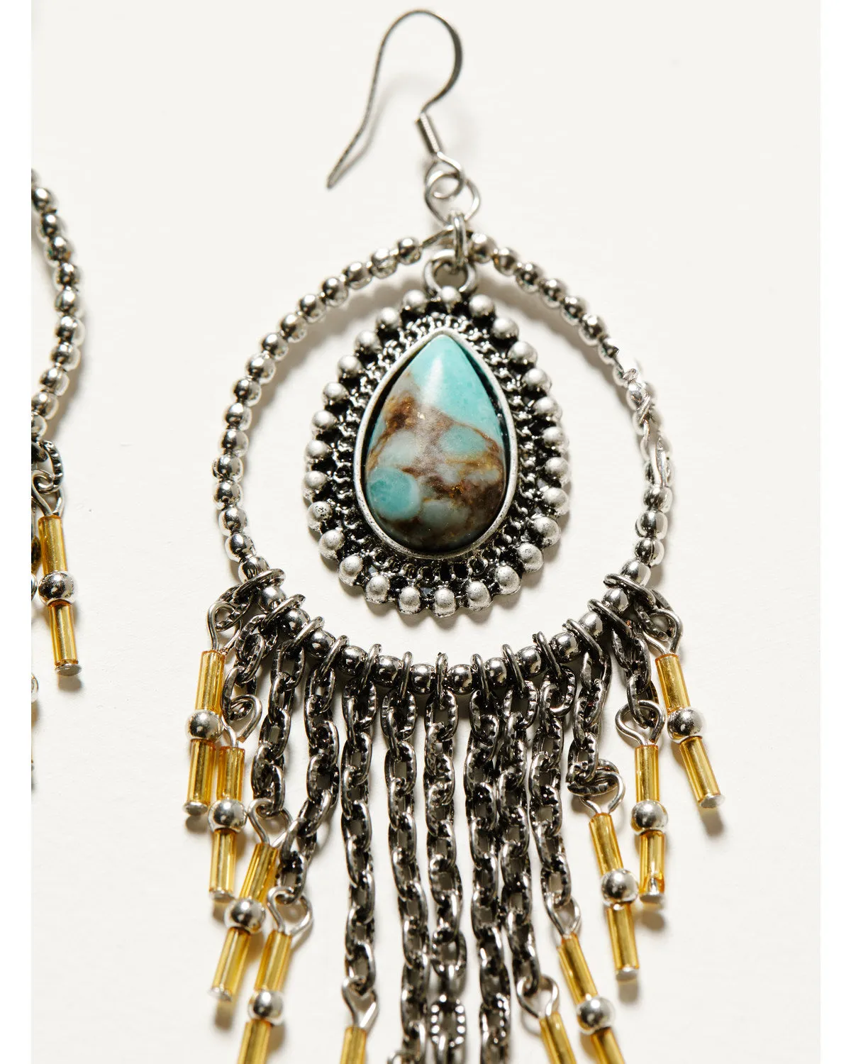 Luna Turquoise Chandelier Fringe Earrings