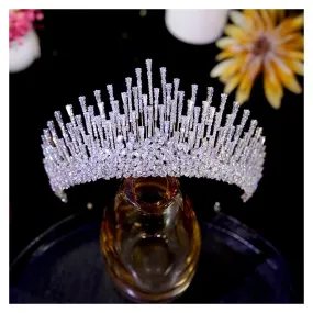 Luxury Cubic Zirconia Bridal Crown Tiara