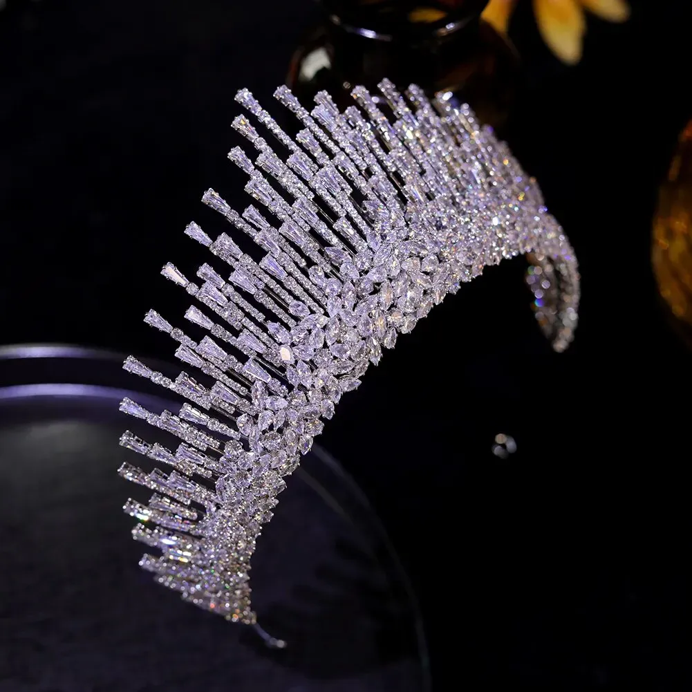 Luxury Cubic Zirconia Bridal Crown Tiara