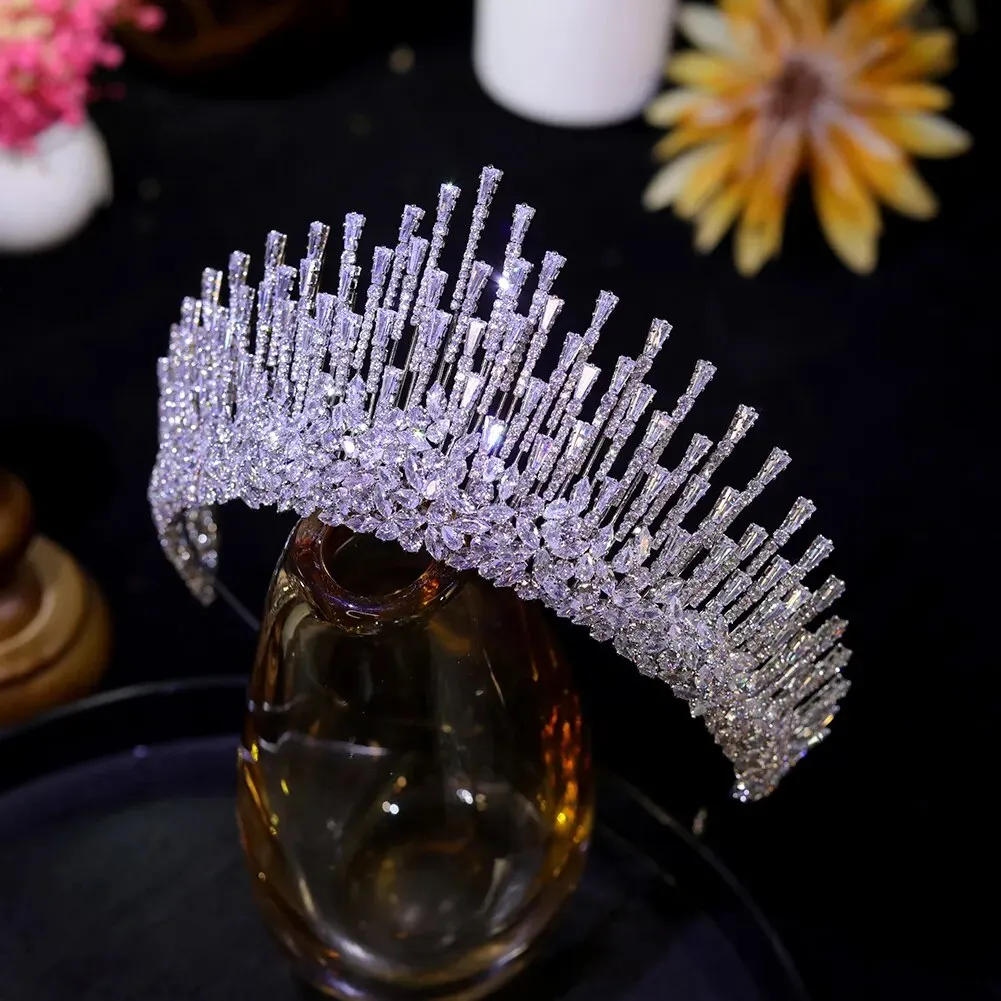 Luxury Cubic Zirconia Bridal Crown Tiara
