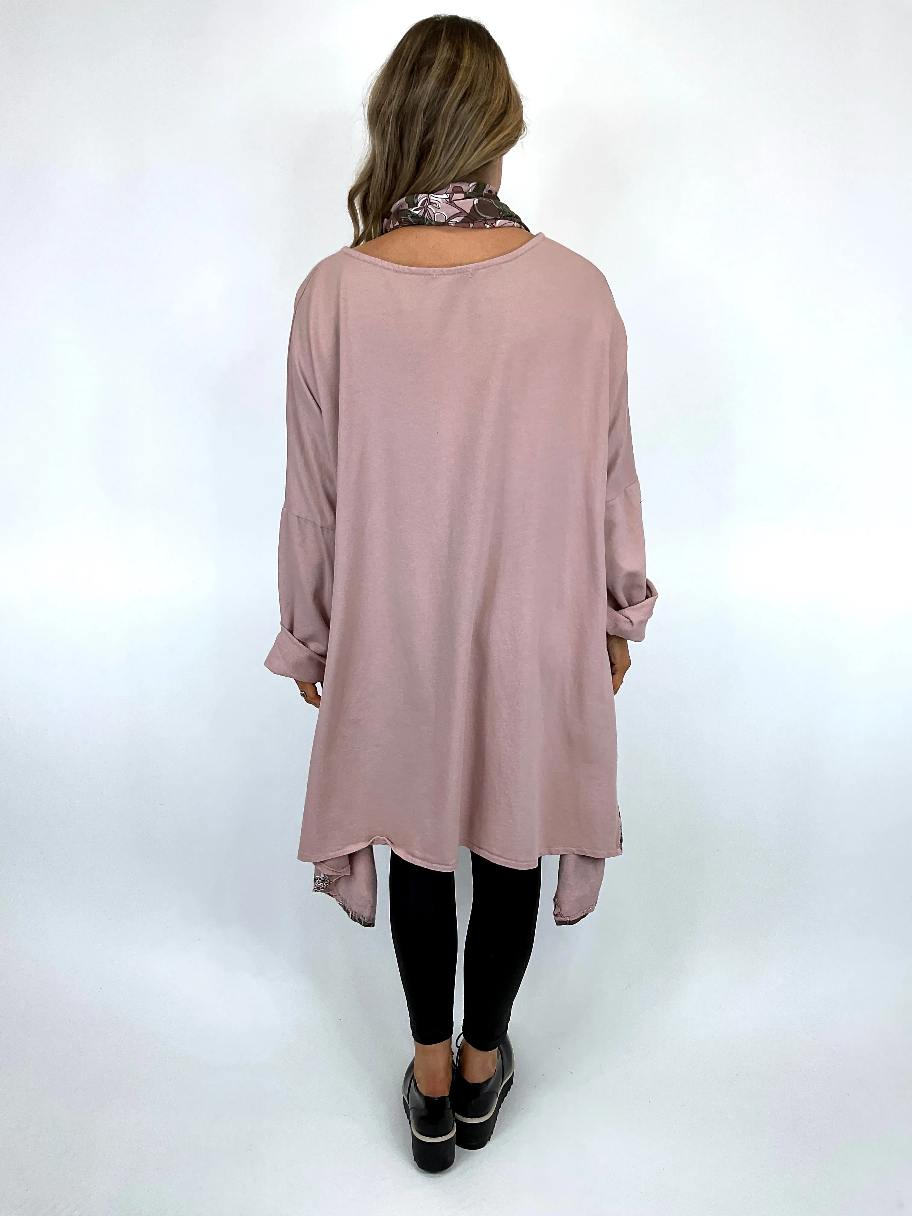 Made in Italy Lagenlook Ashley Scarf Top in Spring Pink. code 11022