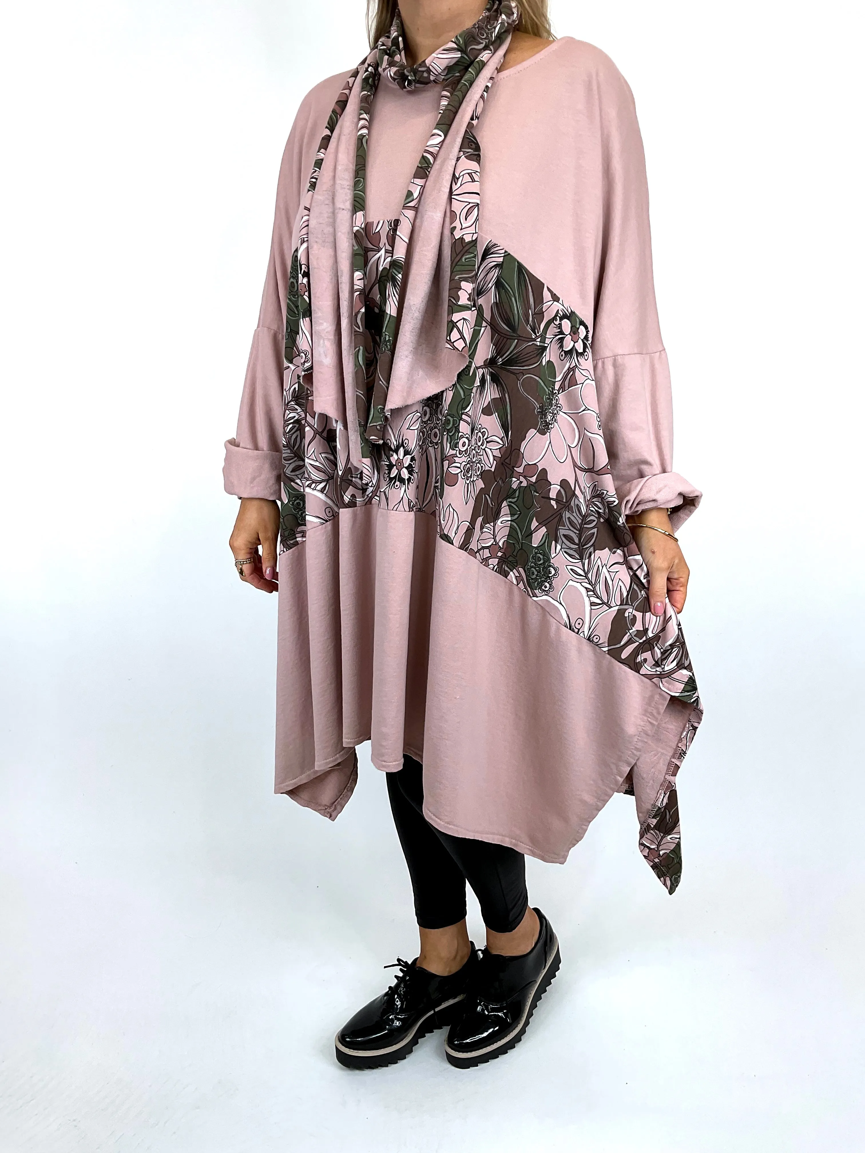Made in Italy Lagenlook Ashley Scarf Top in Spring Pink. code 11022